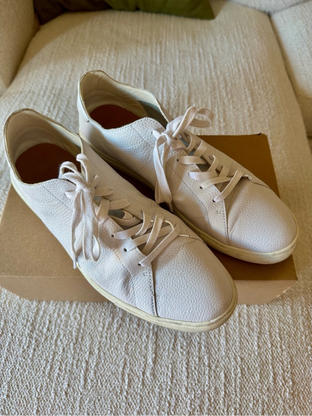 Massimo Dutti Bamba Piel Soft Blanca White Leather Sneakers – EU 43 / US 10
